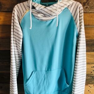 Blue Hoodie with stripes